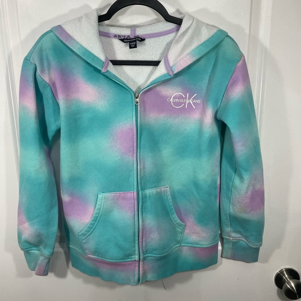 Calvin Klein Jeans Kids Aqua and Lavender Jacket Size L 14/16 CB-112
